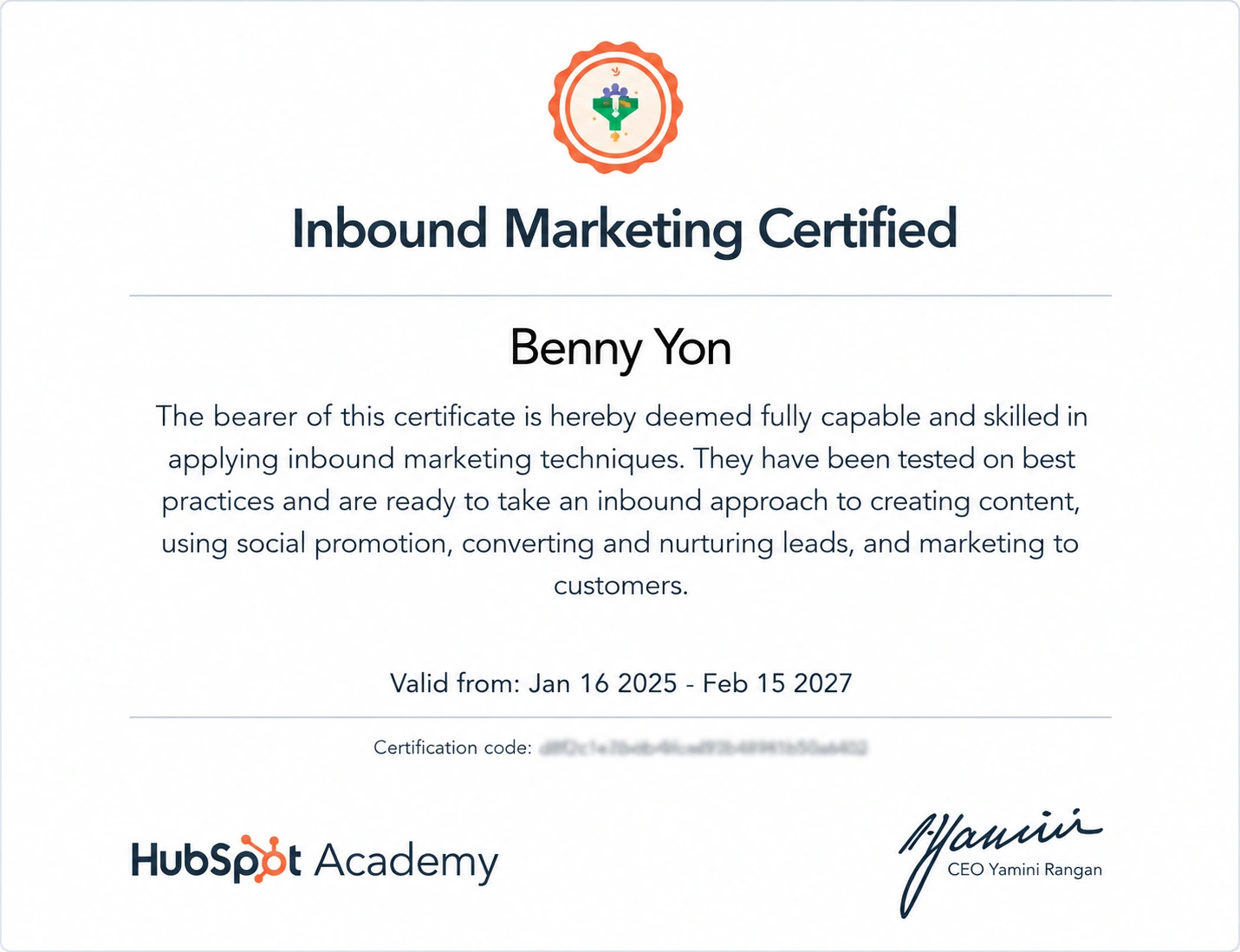HubSpot Social Media Certification