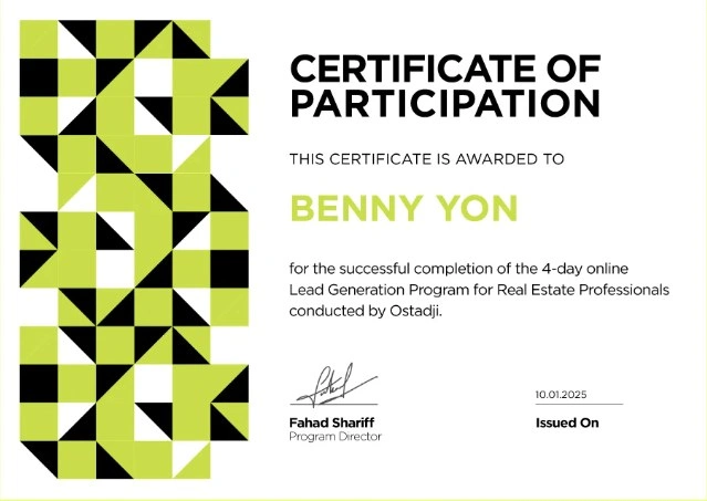 Ostadji Certificate of Participation
