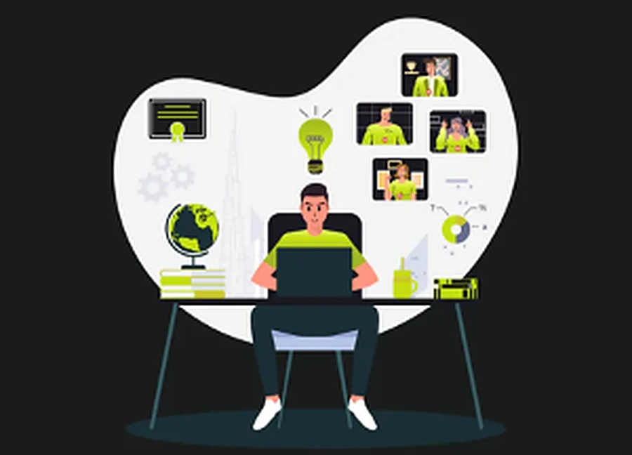 Digital marketing training illustration